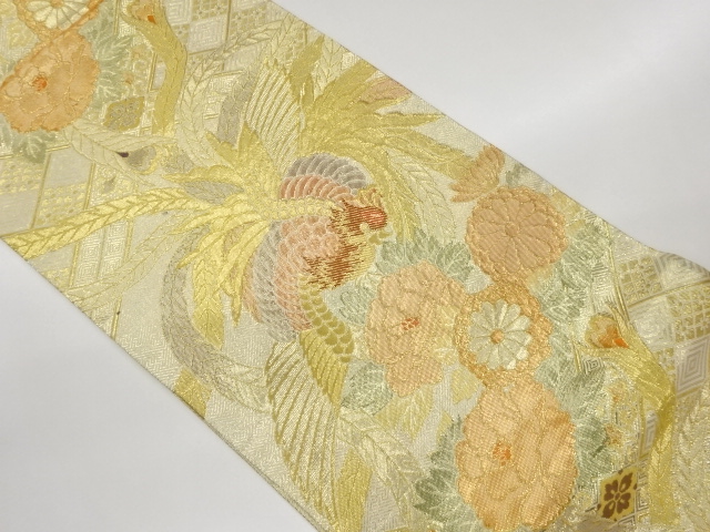 JAPANESE KIMONO / FUKURO OBI / SAGANISHIKI / WOVEN PHOENIX & FLOWER